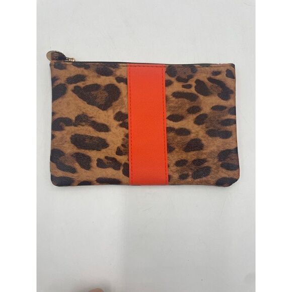 New Leopard Print Makeup Bag Zippered Clutch - Picture 1 of 4